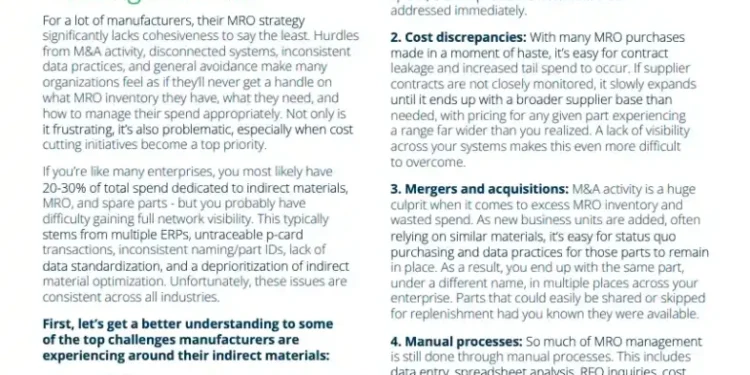 4 Ways to Optimize MRO Without a Data Cleanse