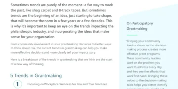 5 Trends in Grantmaking That Have Staying Power: Important Movements Grantmaking Organizations Should Be Watching