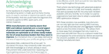 How to Reduce MRO Costs