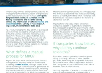 Stop Relying on Manual Processes for MRO and Indirect Material Management