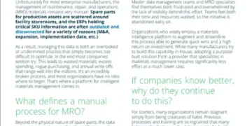 Stop Relying on Manual Processes for MRO and Indirect Material Management