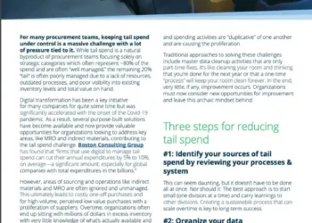 From Reactive to Proactive: How to Address Tail Spend Opportunities in your MRO Practice