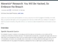 Gartner WP: “Maverick Research: You will be hacked, so embrace the breach.”