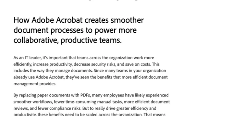 Standardize on Acrobat. Connect every employee