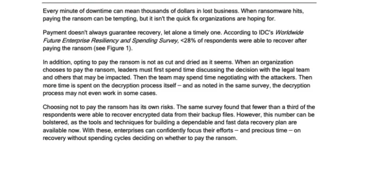 Why Rapid Recovery is Safer than Paying the Ransom