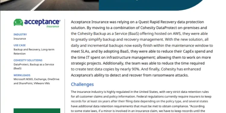 Case Study: Why Acceptance Insurance is Confident in Ability to Detect and Rapidly Recover from Any Attack
