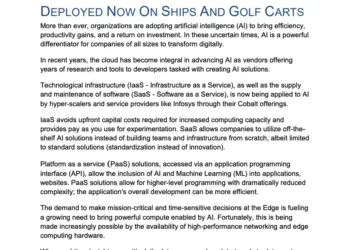 AI IS MORE THAN A BUZZWORD AND BEING DEPLOYED NOW ON SHIPS AND GOLF CARTS