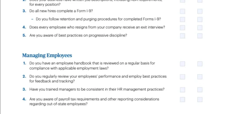 Two-Minute HR Compliance Checklist