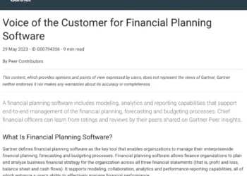 Gartner Voice of the Customer: Financial Planning Software