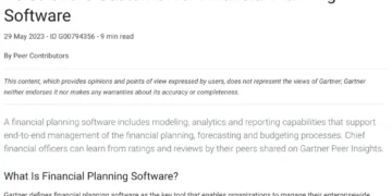 Gartner Voice of the Customer: Financial Planning Software