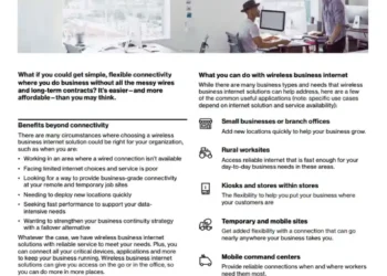 Wireless business internet