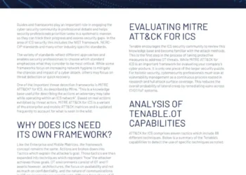 MITRE ATT&CK For ICS – Tenable’s Take