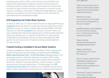 Protecting Public Water Systems from Cyberattacks