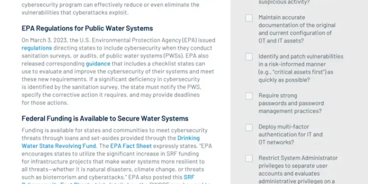 Protecting Public Water Systems from Cyberattacks