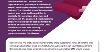 QMS Decision Criteria Check list