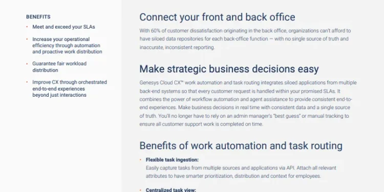 WORK AUTOMATION AND TASKROUTING