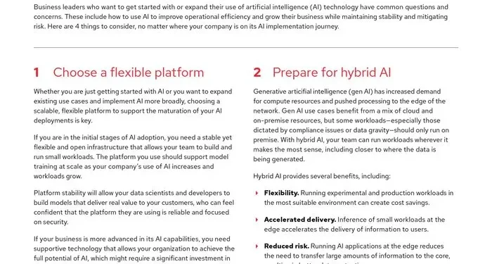 4 key considerations for implementing AI technology