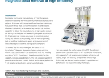 Automated and closed CTS DynaCellect Magnetic Separation System delivers target T cell isolation and magnetic bead removal at high efficiency