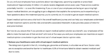 Five Ways to Benefit from an Expert Medical Opinion