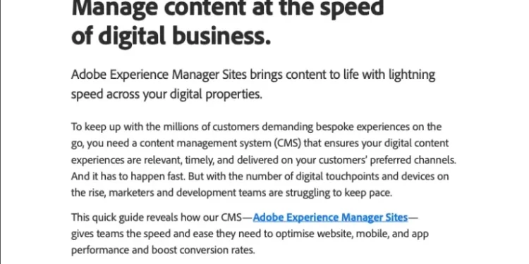 Manage content at the speed of digital business
