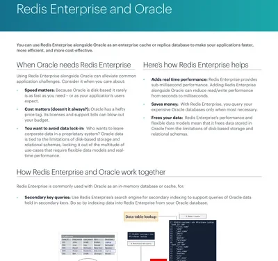 Quick Guide: Redis Enterprise and Oracle