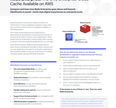 Redis Enterprise vs ElastiCache