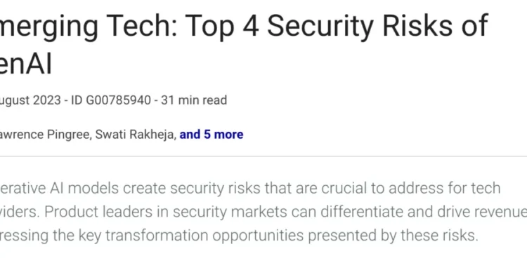 Gartner Emerging Tech: Top 4 Security Risks of GenAI