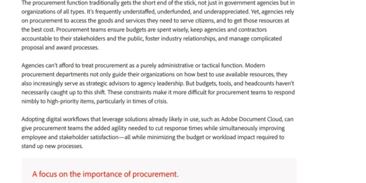 Frictionless procurement processes – Increasing agency agility with digital document workflows