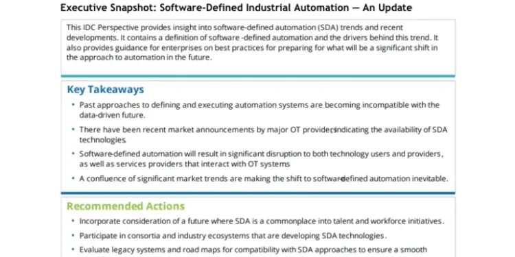 Software-Defined Industrial Automation: An Update