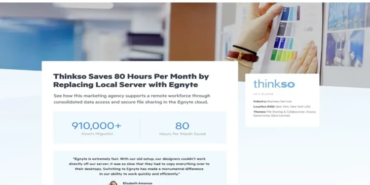 Thinkso Saves 80 Hours Per Month by Replacing Local Server with Egnyte